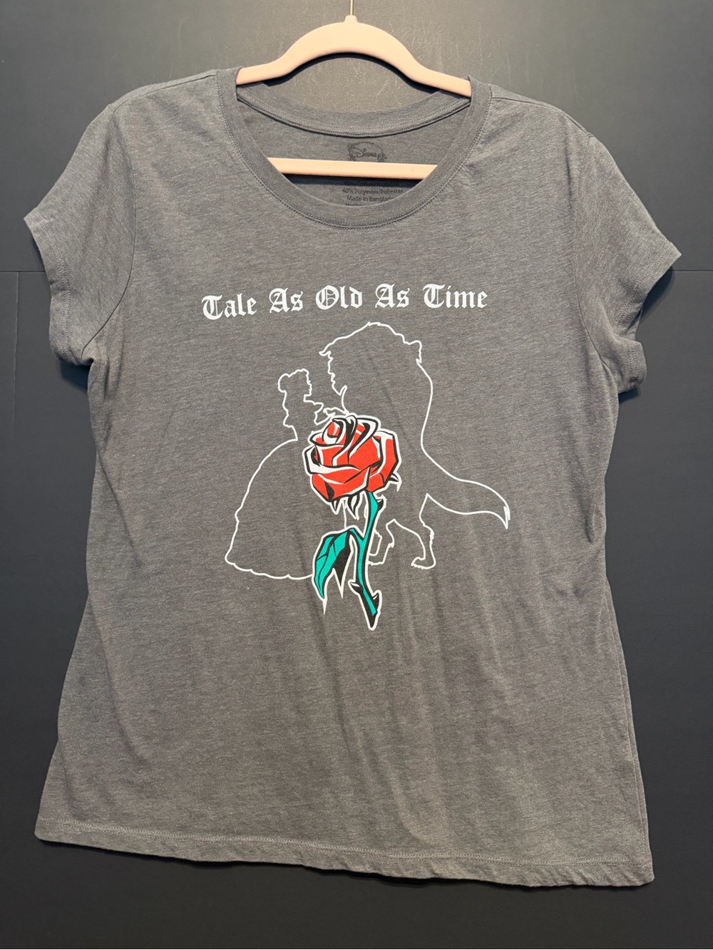 Disney Beauty and the Beast Gray Branded Tee